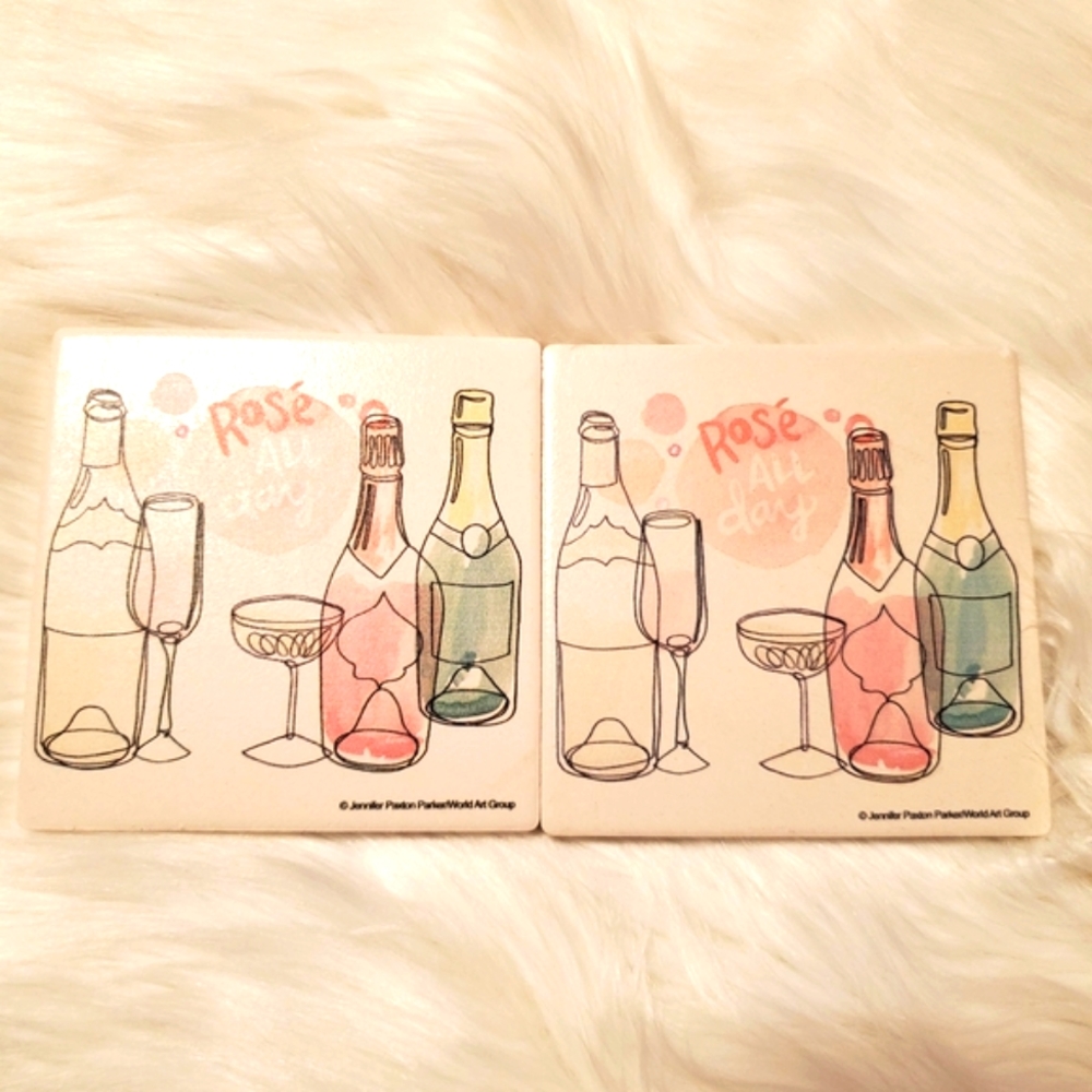Rosé ceramic coasters